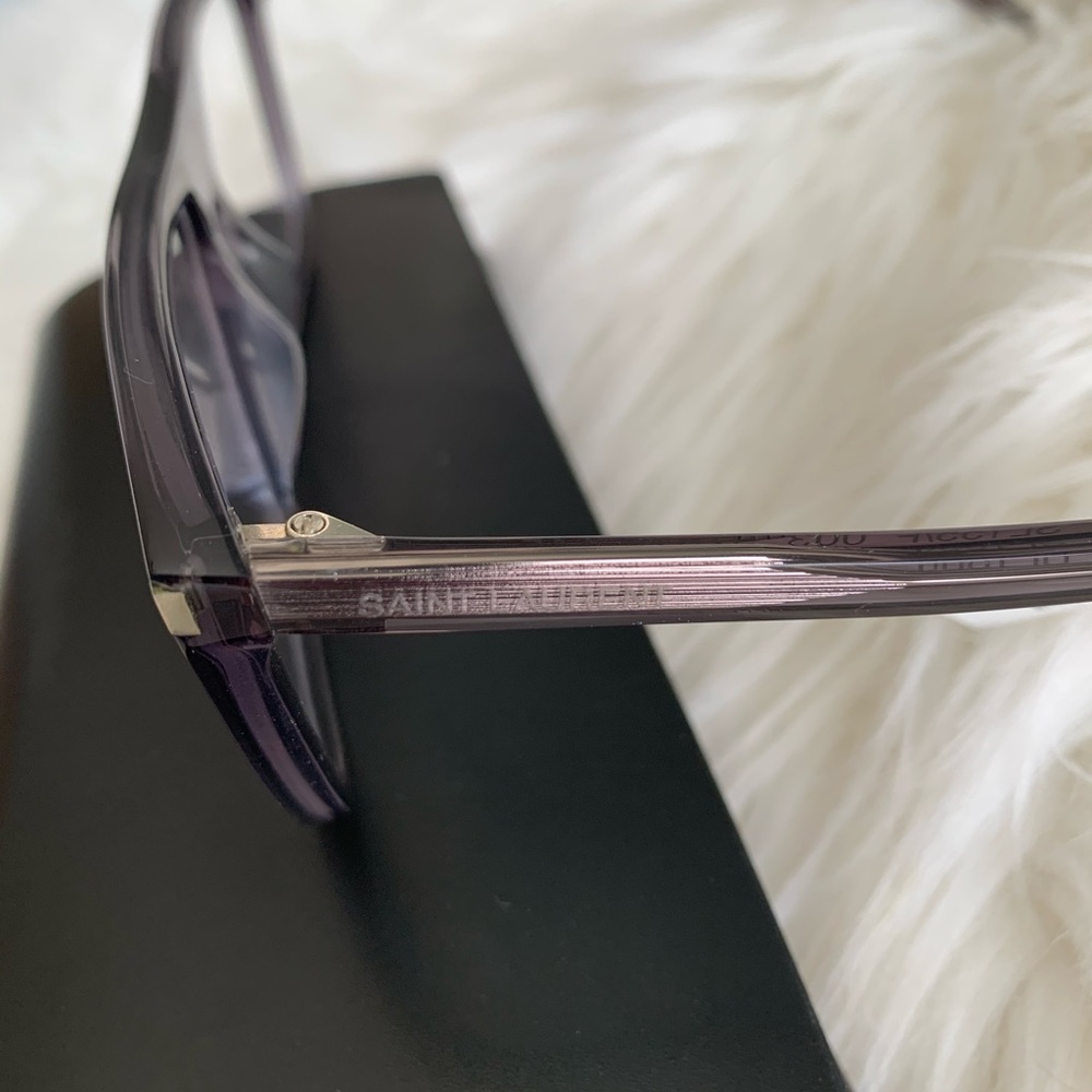 Saint Laurent Transparent Lavender Rectangular Glasses - Picture 9 of 13